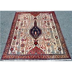 Exhibit size geometric medallion abadeh hand woven Rug