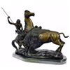 Image 4 : Buffalo Hunt Bronze Statue on marble base