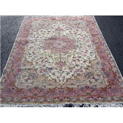 Silk blend baby lamb's wool pile Tabriz Rug