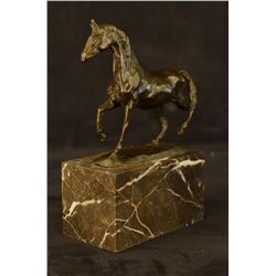 Galloping Horse Bronze Figurine on marble base (8"X7")