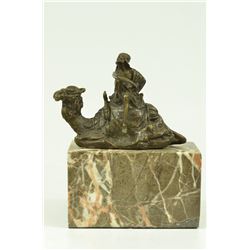Vienna Camel Rider Man By Bergman Bronze Sculpture (7"X5")