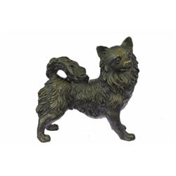 Vintage Russian Pomeranian Bronze Statue(7"X9")
