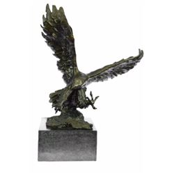 Eagle Landing Action Figural Bronze sculpture (19"X15")
