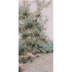 Andre Gisson (1928- ), American, CHILDREN BY A LAKE,, Oil on canvas; signed lower right, 24...