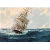 Image 1 : Charles Robert Patterson (1878-1958), American, FURLING THE FORE, TOPSAIL, Oil on canvas; sig...
