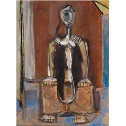 Max Weber (1881-1961), American, WAITING, Watercolour and gouache; signed, inscribed and dated...