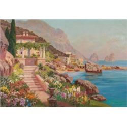 Alois Arnegger (1879-1967), Austrian, CAPRI, Oil on canvas laid down on masonite; signed lower...