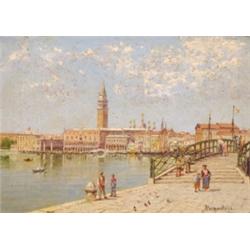 Antonietta Brandeis, (1849-1910), Bohemian/ Austrian, GRAND CANAL; DOGES PALACE, VENICE, Pair...