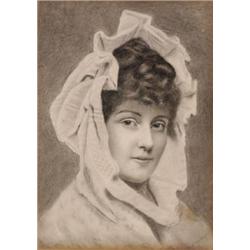 Sir Charles Lock Eastlake (1793-1865), British, PORTRAIT OF A LADY IN RUFFLED HAT, Pencil drawi...