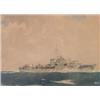 Image 1 : Fred Jay Girling, (20th Century), British, F.M.S. METEOR, Watercolour; signed lower right, ...