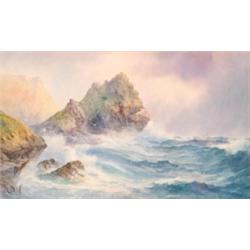 John C** Uren (1828-1898), British, SEAGULLS ON A ROCKY COAST, Watercolour; signed lower left...