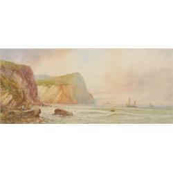 William Henry Earp, (19th Century) , British, FIGURE ON THE COAST, Watercolour; signed lower...