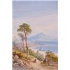 Image 1 : Edwin St. John (19th Century), British, FIGURES ON THE HILLSIDE OFF THE BAY OF NAPLES, Watercol...