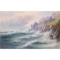 John C** Uren (1845-1932), British, SHIPPING OFF THE COAST OF CORNWALL, Watercolour; signed low...