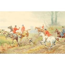 H** Murray (fl.1850-1860), British, HUNTING SCENES , Four watercolours; each signed, three sign...