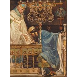 Sir William Russell Flint, (1880-1969) , British, THEN THE KING WAS SWORN UPON THE FOUR EVANG...