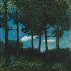 Charles Herbert Eastlake (fl.1889-1927), British, TREES AND RAIL FENCE,, Oil on canvas, 26....