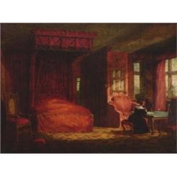 Allen Edward Everitt, (1824-1882), British, KING JAMES 1ST CHAMBER, KNOXTON ABBEY,, OXFORDS...