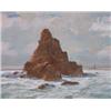 Image 1 : Charles David Cobb (1921- ), British, ARMED KNIGHT, ROCK- LAND'S END,, Oil on canvas; signe...