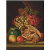 Image 1 : Charles Thomas Bale, (? - d.1875), British, STILL LIFE OF FRUIT AND GAME ON A STONE LEDGE, Oi...