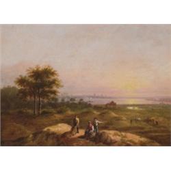 Samuel David Colkett, (1800-1863), British, ESTUARY VIEW WITH, FISHERMEN TO THE FORE, Oil o...