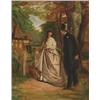 Image 1 : Attributed to Sir Alfred James Munnings (1878-1959), British, ELEGANT COUPLE MEETING AT THE GAT...