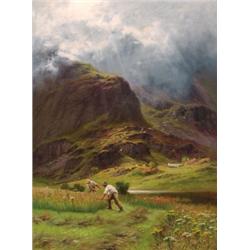 Charles Stuart (fl.1854-1904), British, HAYMAKING AMONG THE MOUNTAINS; THE HOME OF THE RED DEER...