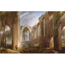 William Richardson, (c.1830-c.1880) , British, ABBEY RUINS, Oil on canvas; signed and dated a...