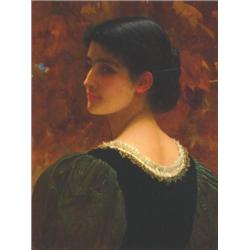 Charles Edward Perugini (1839-1918), British, A BACKWARD GLANCE,, Oil on canvas; signed with...