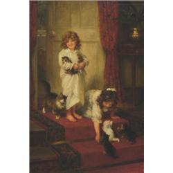 George Sheridan Knowles (1863-1931), British, EVENTIDE, Oil on canvas; signed lower left, title...