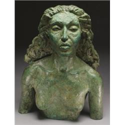 Sir Jacob Epstein (1880-1959), British, GIRL FROM BAKU, Bronze with green patina, Height 22"...