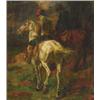 Image 1 : Johannes Hendricus Jurres (1875-1946), Dutch, HORSEMEN AT DUSK, Oil on panel; signed and dated...