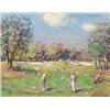 Image 1 : Nicholaas (Niek) van der Plas (1954- ), Dutch, PUTTING FOR PAR,, Oil on panel; signed lower r...