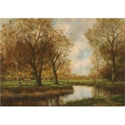 Willem Hendriks (1888-1966), Dutch, POLDER LANDSCAPE, AUTUMN, Oil on canvas; signed lower right...