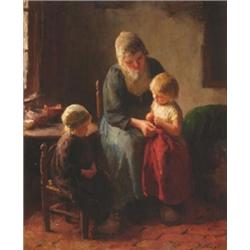 Bernard Pothast (1882-1966), Dutch, THE YOUNG MOTHER,, Oil on canvas; signed lower right, tit...
