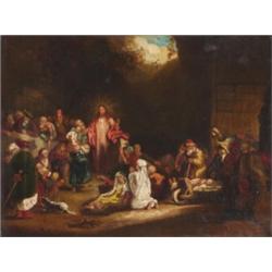 After Rembrandt Harmensz van Rijin (1606-1669), Dutch, CHRIST HEALING THE SICK, Oil on canvas;...