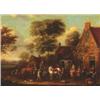 Image 1 : After Barend Gaal (1620-1687), Dutch, TRAVELLERS OUTSIDE AN INN, Oil on panel; signed with init...