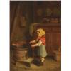 Image 1 : Michael Arnoux (1833-1877), French, COLD HANDS, Oil on panel; signed lower right, titled to gal...