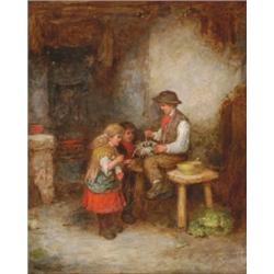 Mark W** Langlois, (fl.1862-c.1890), French, ACT OF MERCY, Oil on canvas; signed lower left...
