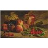 Image 1 : Jacques Delanoy (1820-1890), French, APPLES, PLUMS AND PEARS IN A LANDSCAPE; PEACHES, GRAPES AN...