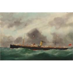 Edmond Adam, (fl. late 19th Century - c. 1930), French, THE MILWAUKIE,, Oil on canvas; sign...