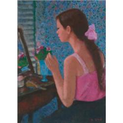 Francois Gall (1912-1987), French, DEVANT LE MIROIR,, Oil on canvas; signed lower right, 18...