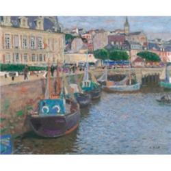 Francois Gall (1912-1987), French, TROUVILLE, Oil on canvas; signed lower right, titled to the...