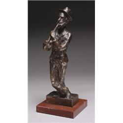 ManT-Katz (1894-1962), Ukranian/French, LE MUSICIEN, Bronze with dark brown patination; signed...