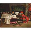 Image 1 : Jean Georges Vibert, (1840-1902), French, SCHISM, Oil on panel; signed lower right, 7" x 9....