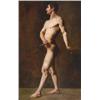 Image 1 : 19th Century French School, MALE NUDE HOLDING A DAGGER , Oil on canvas laid down on masonite. U...