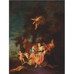 School of Carle (Charles) AndrT van Loo (1705-1765), French, THE RAPE OF EUROPA,, Oil on canv...