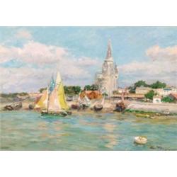 Edmond Marie Petitjean, (1844-1925), French, LA ROCHELLE, 1908, Oil on canvas; signed lower r...