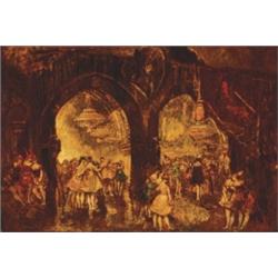 Adolphe Joseph Thomas Monticelli (1824-1886), French, LE BAL MASQUE,, Oil on cradled panel; s...