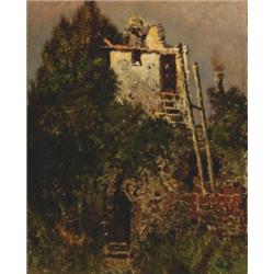 Karl Heffner (1849-1925), German, OLD MILL NEAR FLORENCE; SPRINGTIME ON THE ARNO, Pair of oils...